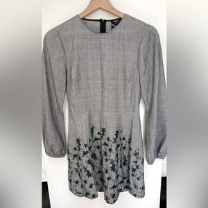 Zara Checkered Mini Dress with Embroidery